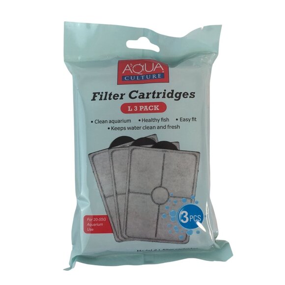 Aqua Culture Filter Cartridges Model L - 3 Pack For 20-55G Aquarium Use - Picture 1 of 3